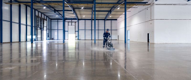 Clean commercial facility maintained by a professional service program